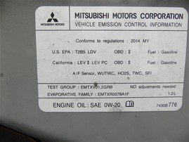 2014 Mitsubishi Mirage De Gray 1.2L AT #214017